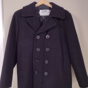 Schott NYC 740N Melton Wool Pea Coat Jacket, 38